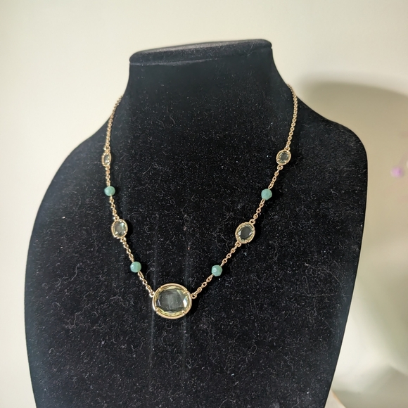 Vintage Carolee Gold and Green Necklace - Picture 5 of 12